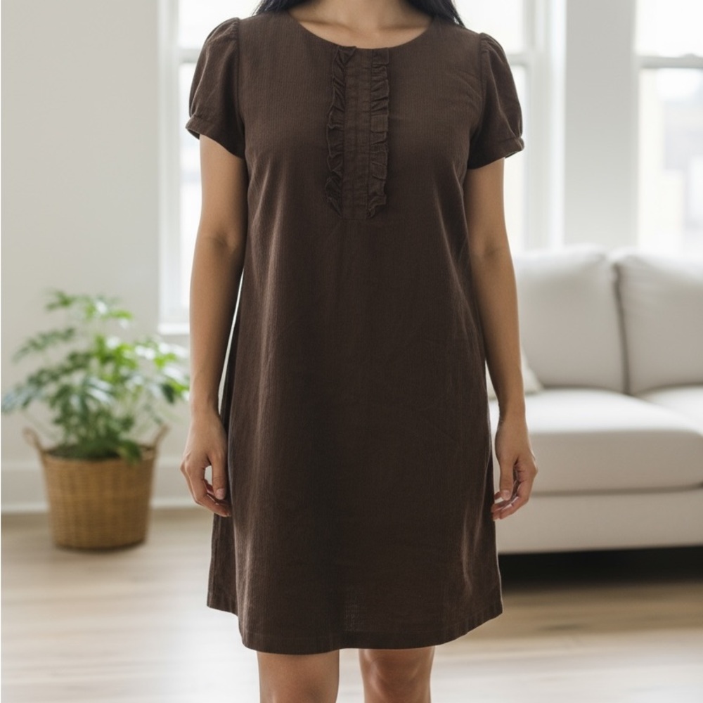 LOFT Brown Corduroy Shift Dress | Size 0 | Gently Used